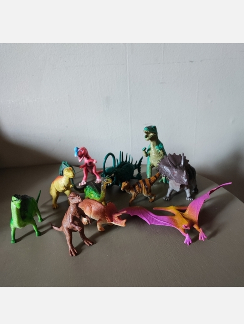 12 Dinosaur Playset Quality Dolgen Hard Plastic Pterodactyl Aptosaurus